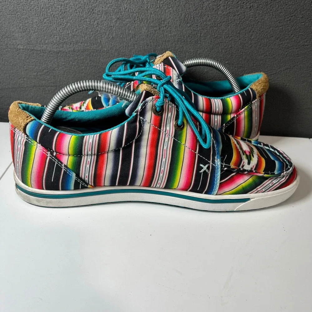 Twisted X Hooey Loper Mens 10M Multi Color Serape Stripe Sneakers WHYC008